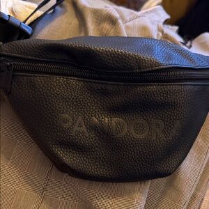 Pandora Textured Black Belt Bag for Men